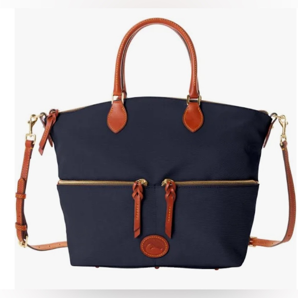 Dooney & Bourke Navy Large Pocket Nylon Satchel